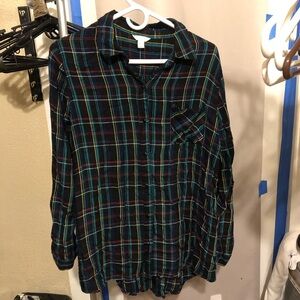 Cato Multicolor Plaid Blouse